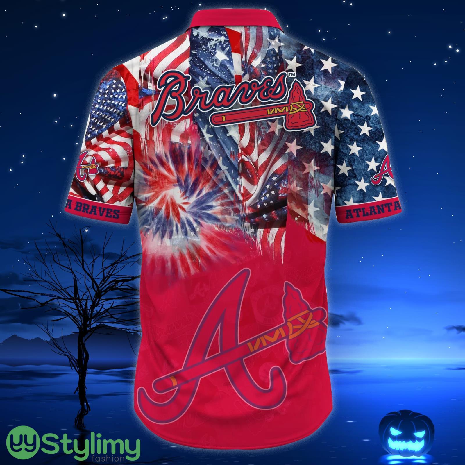 Atlanta Braves MLB US Flag Independence Day Hawaiian Shirt For Men And Women 3 Atlanta Braves MLB US Flag Independence Day Hawaiian Shirt For Men And Women Product Photo 3