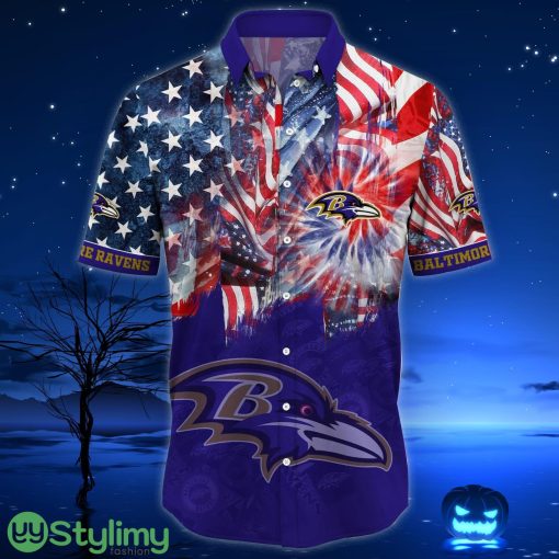 Baltimore Ravens NFL US Flag Independence Day Hawaiian Shirt For Men And Women Product Photo 2