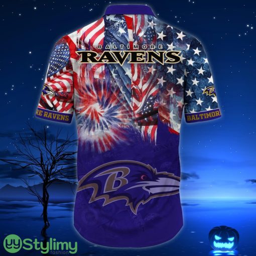 Baltimore Ravens NFL US Flag Independence Day Hawaiian Shirt For Men And Women Product Photo 3