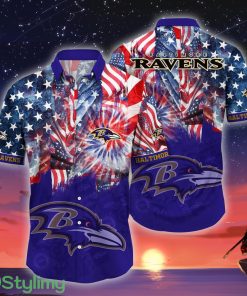 Baltimore Ravens NFL US Flag Independence Day Hawaiian Shirt For Men And Women Product Photo 1