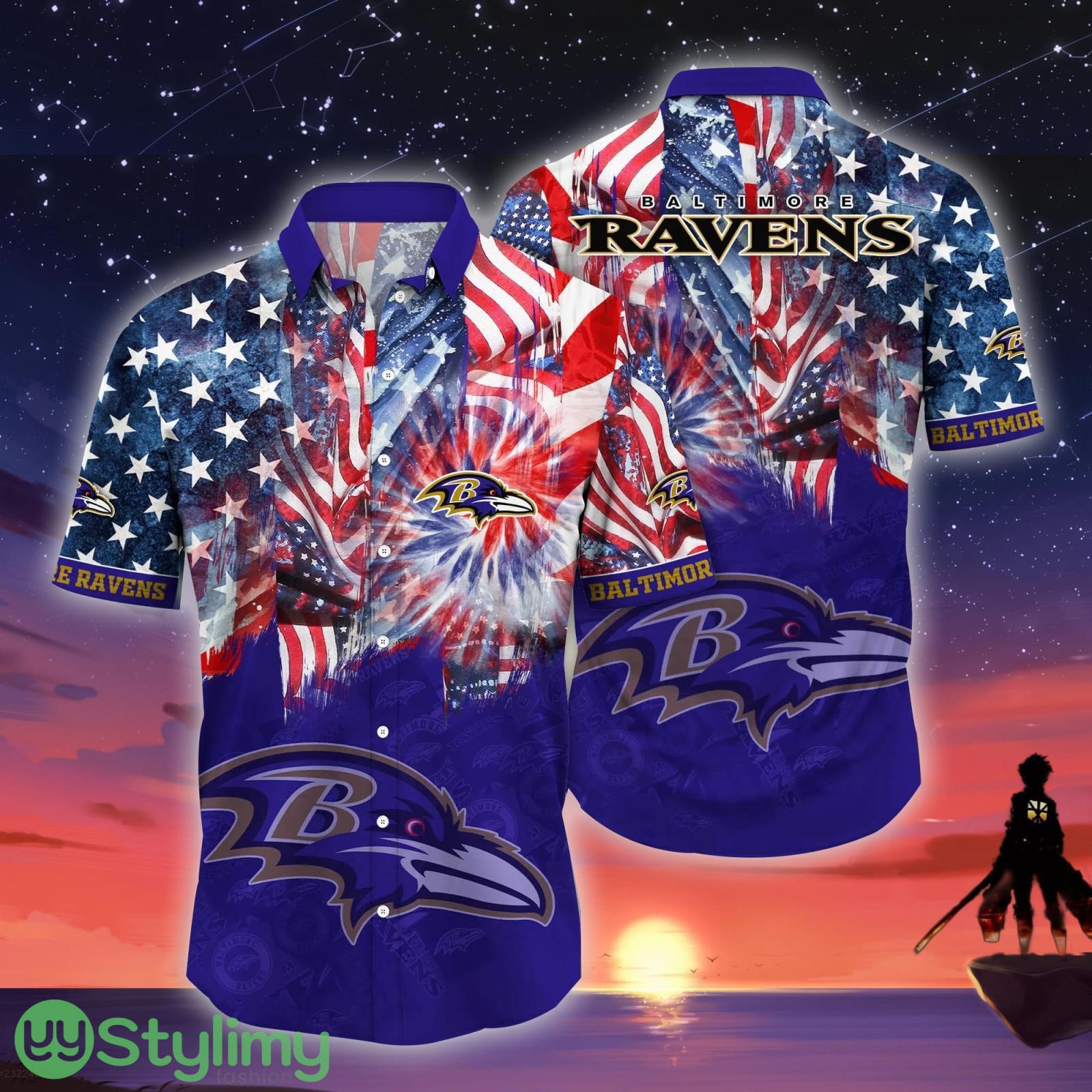 Baltimore Ravens NFL US Flag Independence Day Hawaiian Shirt For Men And Women 4 Baltimore Ravens NFL US Flag Independence Day Hawaiian Shirt For Men And Women Product Photo 1