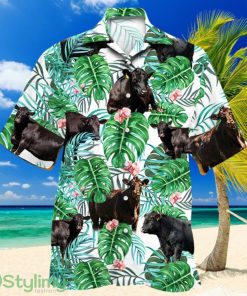 Black Angus Cattle Lovers Tropical Plant Hawaiian Shirt Product Photo 1