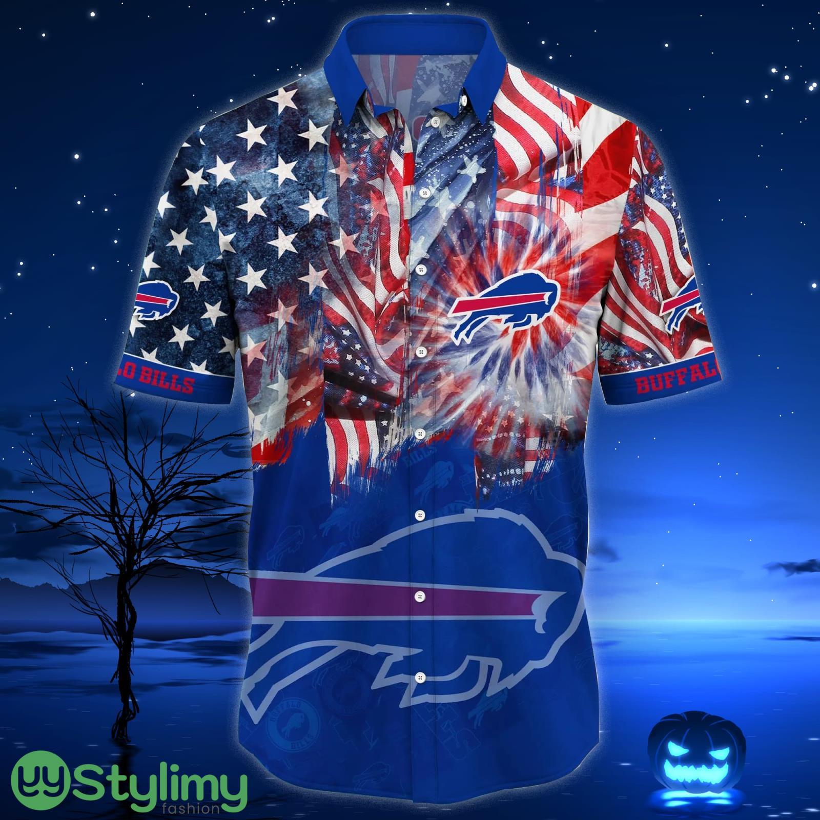 Buffalo Bills NFL US Flag Independence Day Hawaiian Shirt For Men And Women 2 Buffalo Bills NFL US Flag Independence Day Hawaiian Shirt For Men And Women Product Photo 2