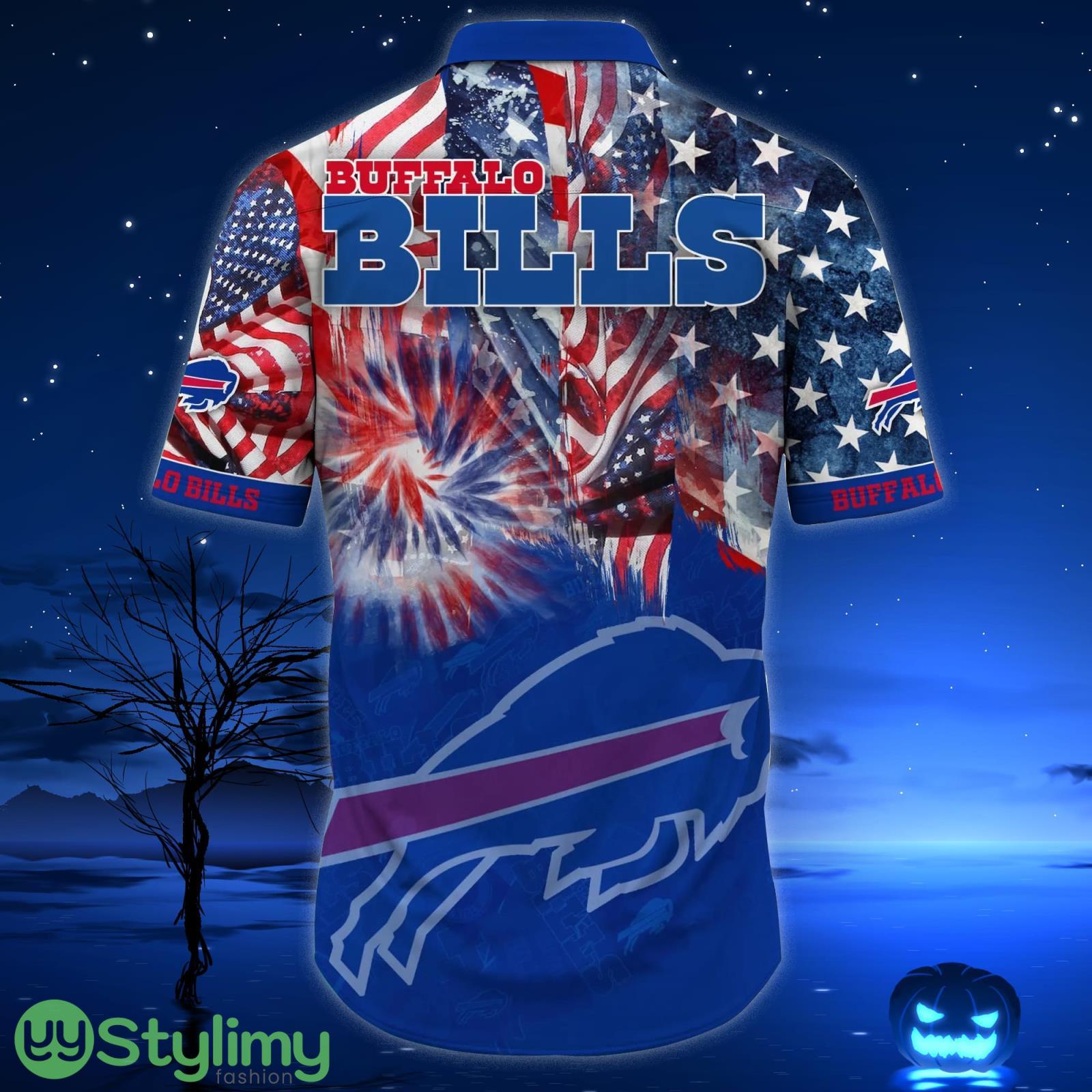 Buffalo Bills NFL US Flag Independence Day Hawaiian Shirt For Men And Women 3 Buffalo Bills NFL US Flag Independence Day Hawaiian Shirt For Men And Women Product Photo 3