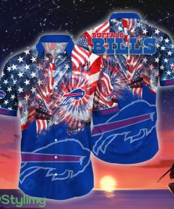 Buffalo Bills NFL US Flag Independence Day Hawaiian Shirt For Men And Women Product Photo 1