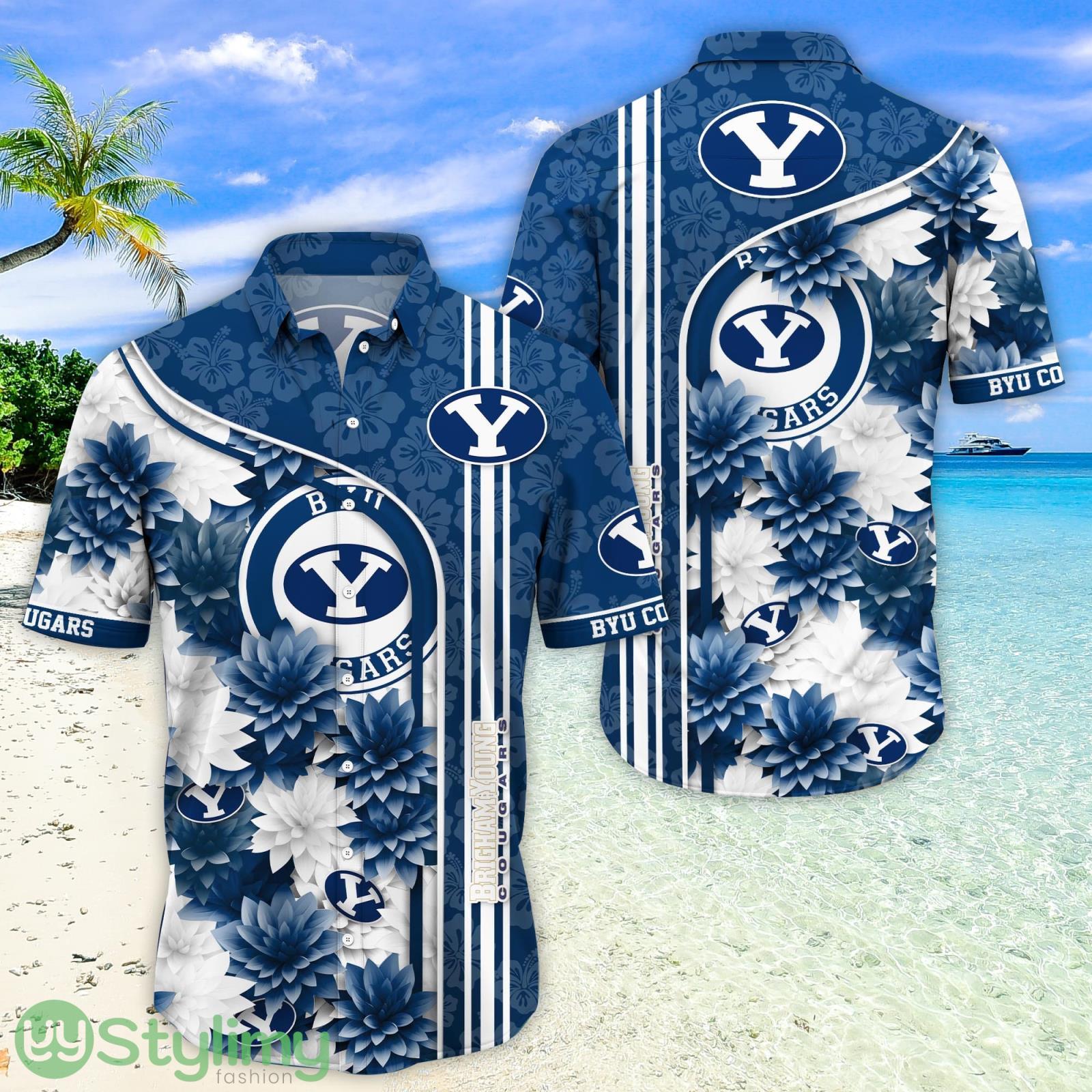 BYU Cougars Aloha Hawaiian Shirt Trending Summer Beach Gift 4 BYU Cougars Hawaiian Shirt Trending Summer. Gift For Fan H51333 Product Photo 1