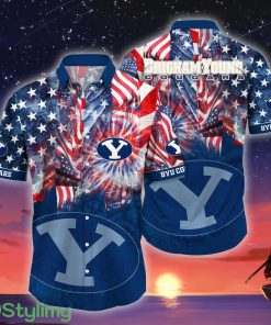 BYU Cougars NCAA3 US Flag Independence Day Hawaiian Shirt For Men And Women Product Photo 1