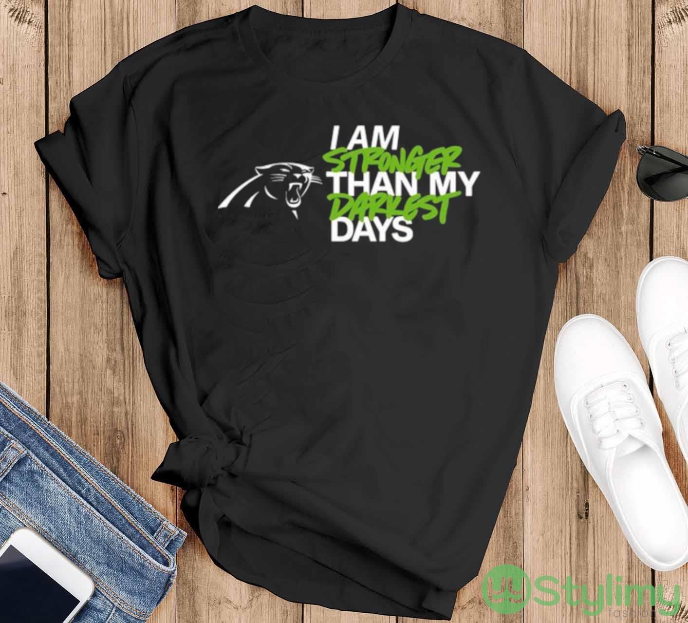 Carolina Panthers I Am Stronger Than My Darkest Days shirt 8 Carolina Panthers I Am Stronger Than My Darkest Days shirt - Black T-Shirt