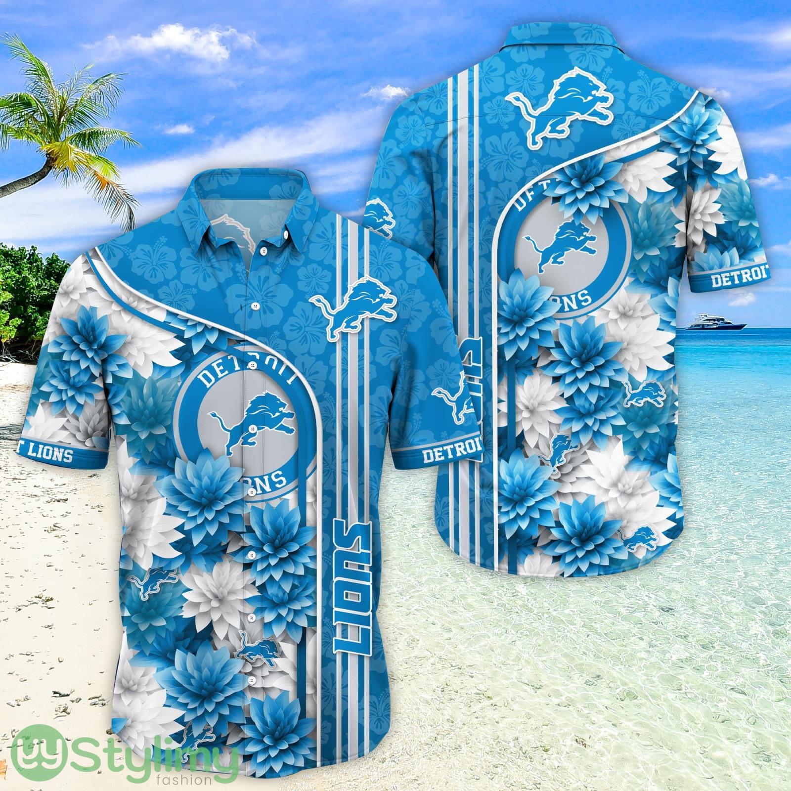 Detroit Lions Aloha Hawaiian Shirt Trending Summer Beach Gift 3 Detroit Lions Hawaiian Shirt Trending Summer. Gift For Fan H51333 Product Photo 1