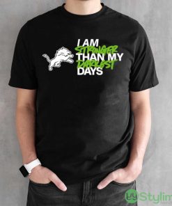 Detroit Lions I Am Stronger Than My Darkest Days shirt - Black Unisex T-Shirt