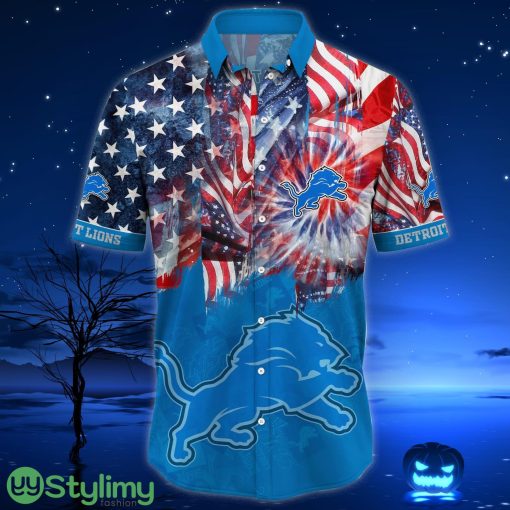 Detroit Lions NFL US Flag Independence Day Hawaiian Shirt For Men And Women Product Photo 2