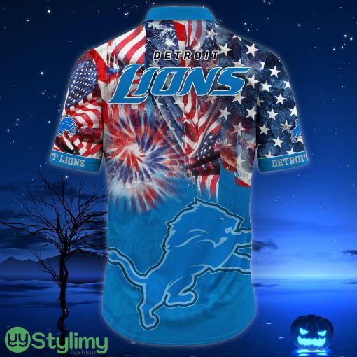 Detroit Lions NFL US Flag Independence Day Hawaiian Shirt For Men And Women Product Photo 3