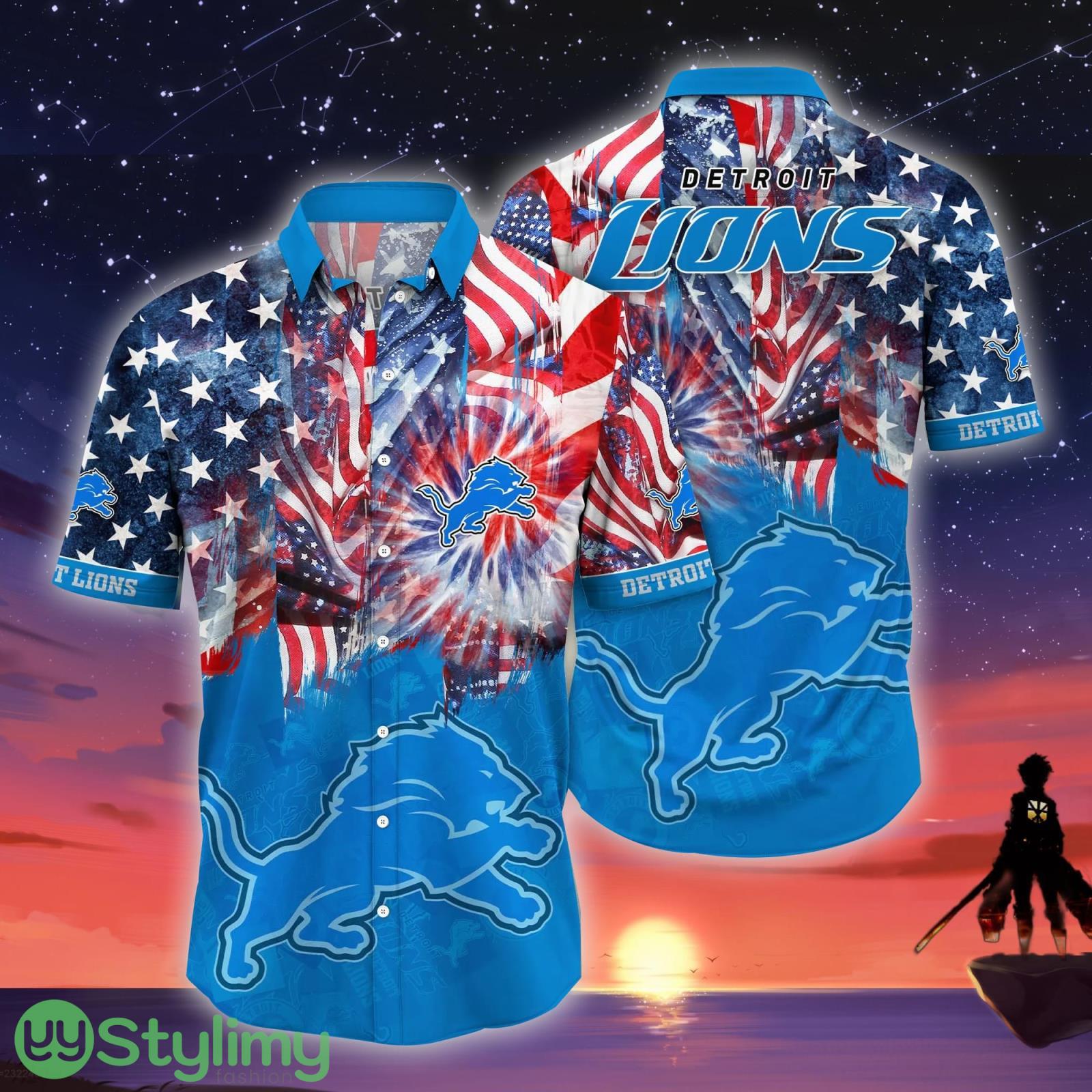 Detroit Lions NFL US Flag Independence Day Hawaiian Shirt For Men And Women 4 Detroit Lions NFL US Flag Independence Day Hawaiian Shirt For Men And Women Product Photo 1