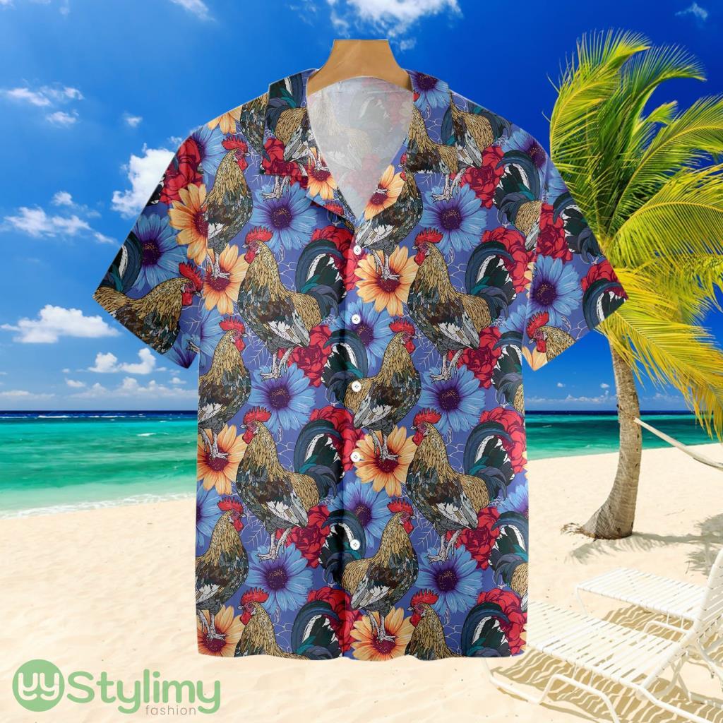 Floral Rooster Chicken Tropial Hawaiian Shirt For Men And Women 2 Floral Rooster Chicken Tropial Hawaiian Shirt For Men And Women Product Photo 1