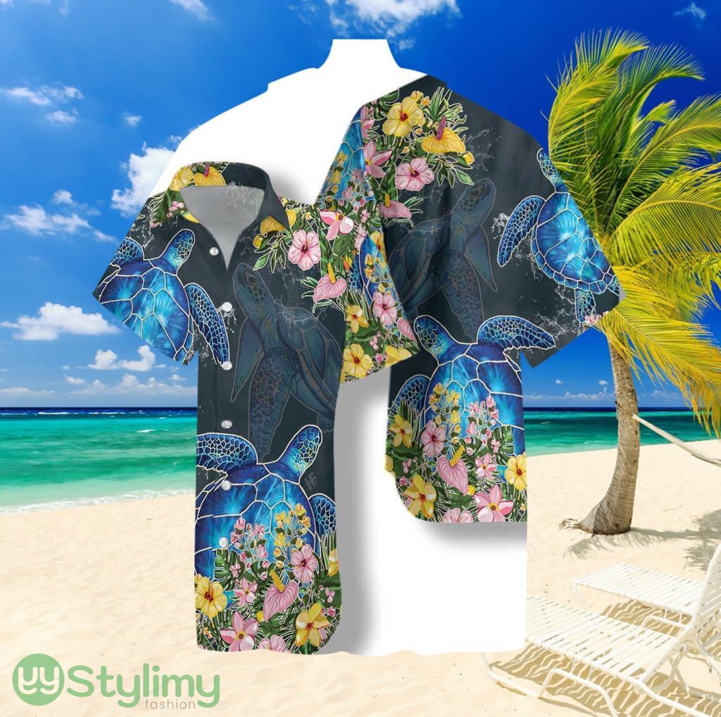 Floral Sea Turtle Tropial Hawaiian Shirt For Men And Women 2 Floral Sea Turtle Tropial Hawaiian Shirt For Men And Women Product Photo 1