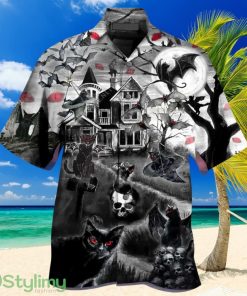 Flying Cats Halloween, Cat Hawaiian Shirt - Perfect Gifts For Your Loved Ones Product Photo 1