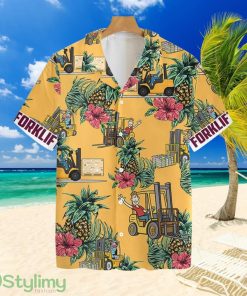 Forklift Pineapple Seamless Pattern Tropial Hawaiian Shirt For Men And Women Product Photo 1
