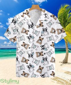 French Bulldog Face Mask Seamless Tropical Hawaiian Shirt Product Photo 1