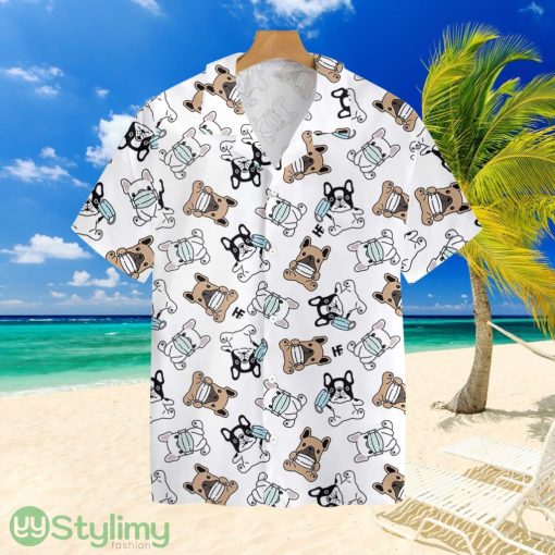 French Bulldog Face Mask Seamless Tropical Hawaiian Shirt Product Photo 1