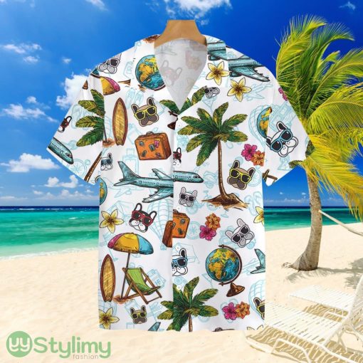 French Bulldog Sunglasses Aloha Tropical Hawaiian Shirt