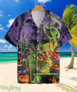Fright Night Witch Hour HalloweenTropical Hawaiian Shirt Product Photo 1