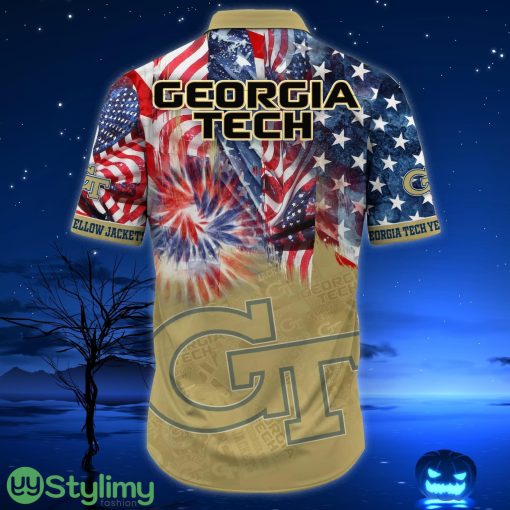 Georgia Tech Yellow Jackets NCAA3 US Flag Independence Day Hawaiian Shirt For Men And Women Product Photo 3