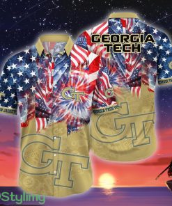 Georgia Tech Yellow Jackets NCAA3 US Flag Independence Day Hawaiian Shirt For Men And Women Product Photo 1