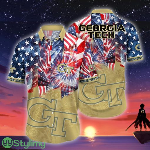 Georgia Tech Yellow Jackets NCAA3 US Flag Independence Day Hawaiian Shirt For Men And Women Product Photo 1