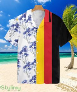 German Flag With Centaurea CyanusTropical Hawaiian Shirt Product Photo 1