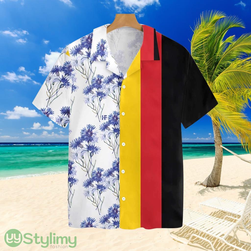 German Flag With Centaurea CyanusTropical Hawaiian Shirt 1 German Flag With Centaurea CyanusTropical Hawaiian Shirt Product Photo 1