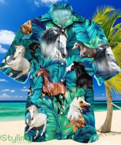 Gift For Arabian Horse Lovers Summer Beach Palm Tree Pattern Hawaiian Shirt Product Photo 1