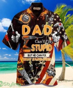 Gifury Father Day's Hawaii Shirt Gift For Father Dad Can't Fix Stupid Hawaiian Shirt Father Aloha Shirt Product Photo 1