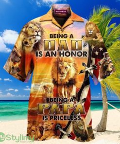 Gifury Father's Day Gift Father Hawaii Shirt Lion Being A Dad Is An Honor Being A Papa Hawaiian Shirt Father Aloha Shirts Product Photo 1