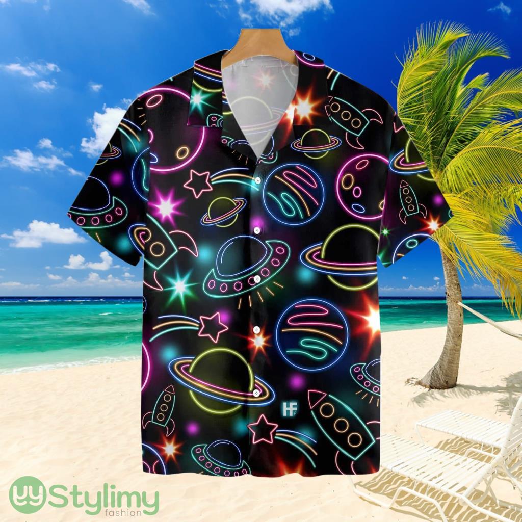 Glowing Space With Rainbow StarTropical Hawaiian Shirt 2 Glowing Space With Rainbow StarTropical Hawaiian Shirt Product Photo 1