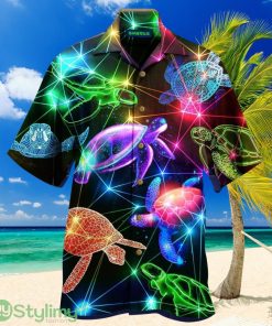 Glowing Turtle Hawaiian Shirt, Turtle Lover Hawaiian Shirt For Men And Women Product Photo 1