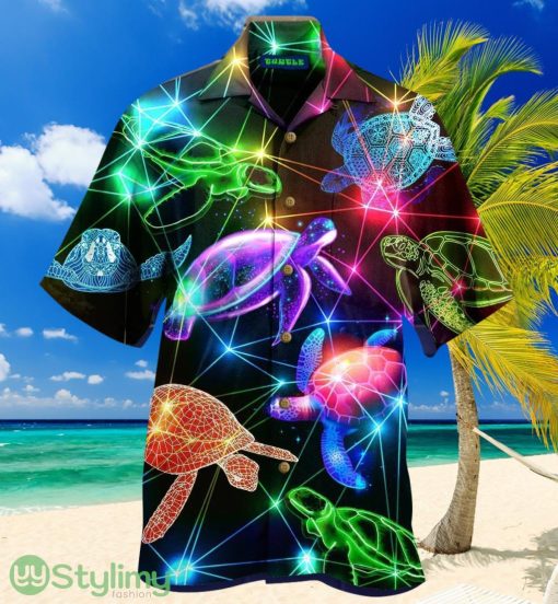 Glowing Turtle Hawaiian Shirt, Turtle Lover Hawaiian Shirt For Men And Women Product Photo 1