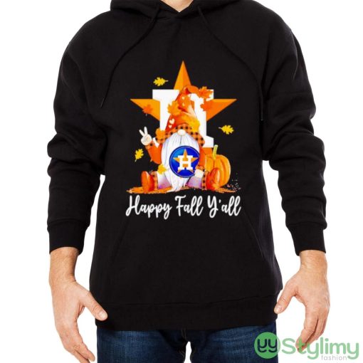 Gnomes Houston Astros happy fall y’all shirt - Men Black Hoodie