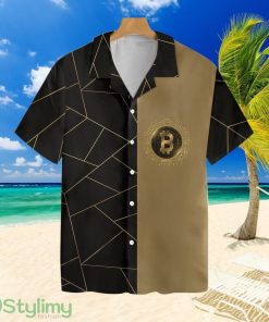 Golden Bitcoin Cryptocurrency Tropical Hawaiian Shirt Product Photo 1
