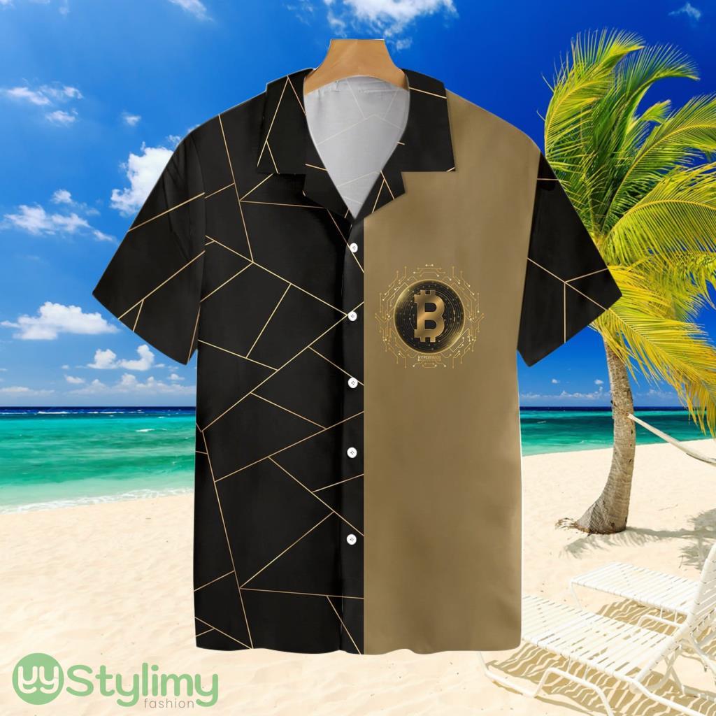 Golden Bitcoin Cryptocurrency Tropical Hawaiian Shirt 1 Golden Bitcoin Cryptocurrency Tropical Hawaiian Shirt Product Photo 1