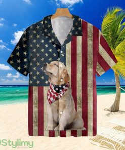 Golden Retriever American FlagTropical Hawaiian Shirt Product Photo 1