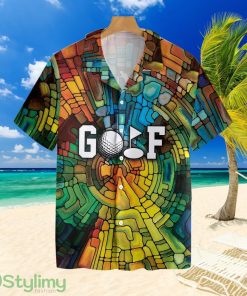 Golf Stained Glass Tropical Hawaiian Shirt Product Photo 1