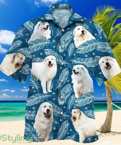 Great Pyrenees Dog Lovers Blue Feather Hawaii Hawaiian Shirt Product Photo 1