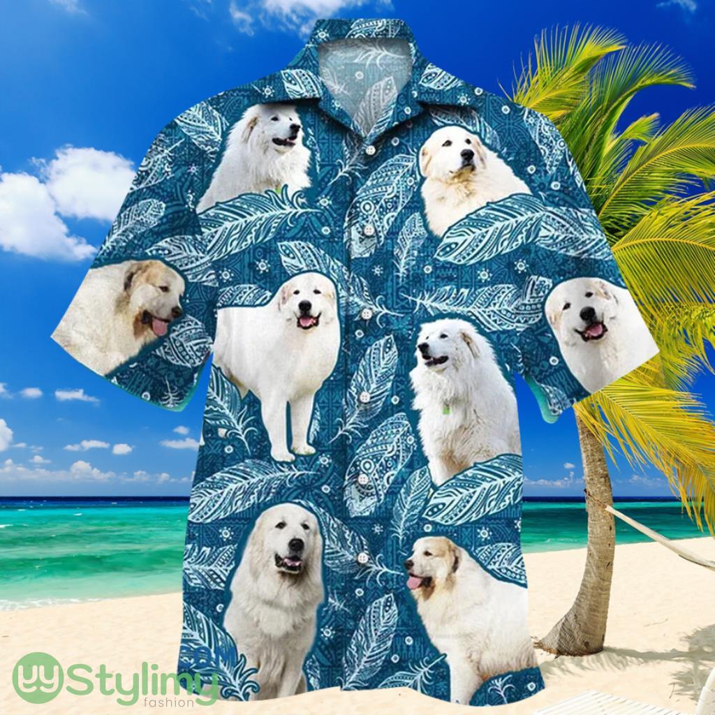 Great Pyrenees Dog Lovers Blue Feather Hawaii Hawaiian Shirt 2 Great Pyrenees Dog Lovers Blue Feather Hawaii Hawaiian Shirt Product Photo 1