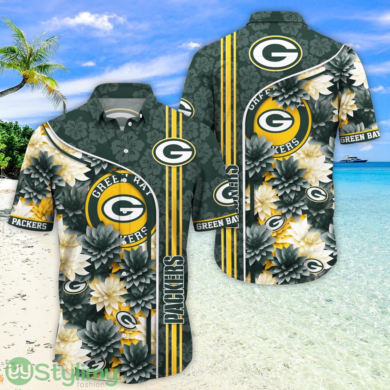 Green Bay Packers Aloha Hawaiian Shirt Trending Summer Beach Gift 4 Green Bay Packers Hawaiian Shirt Trending Summer. Gift For Fan H51333 Product Photo 1