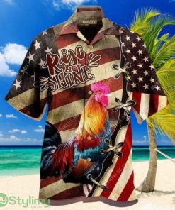 Hawaiian Aloha Shirts Rise And Shine Rooster, Chicken Lover Hawaiian Shirt For Men And Women Summer Gifts Product Photo 1
