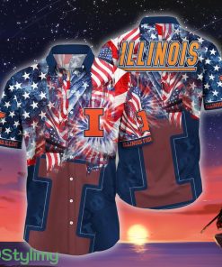 Illinois Fighting Illini NCAA3 US Flag Independence Day Hawaiian Shirt For Men And Women Product Photo 1