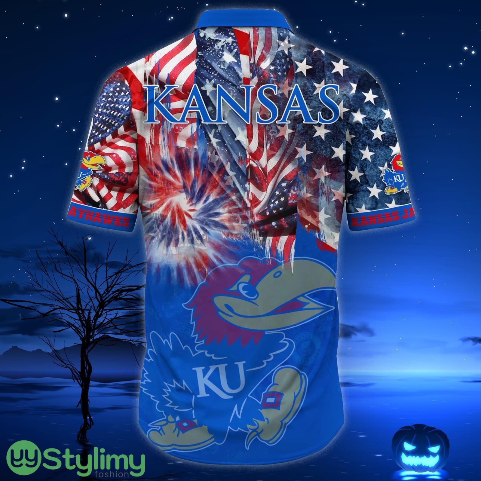 Kansas Jayhawks NCAA2 US Flag Independence Day Hawaiian Shirt For Men And Women 3 Kansas Jayhawks NCAA2 US Flag Independence Day Hawaiian Shirt For Men And Women Product Photo 3