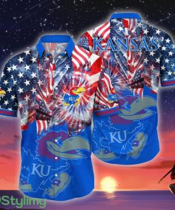 Kansas Jayhawks NCAA2 US Flag Independence Day Hawaiian Shirt For Men And Women Product Photo 1