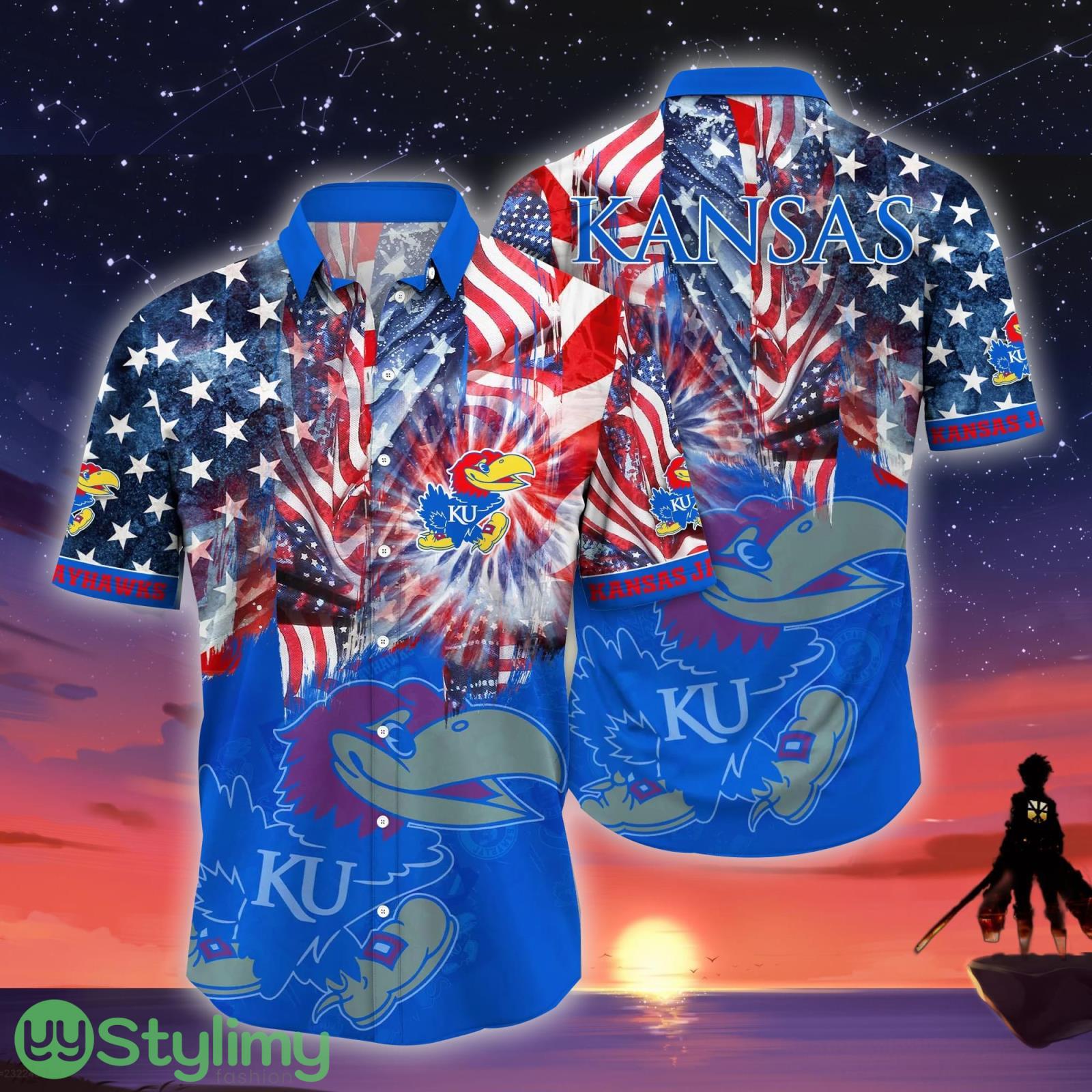 Kansas Jayhawks NCAA2 US Flag Independence Day Hawaiian Shirt For Men And Women 4 Kansas Jayhawks NCAA2 US Flag Independence Day Hawaiian Shirt For Men And Women Product Photo 1