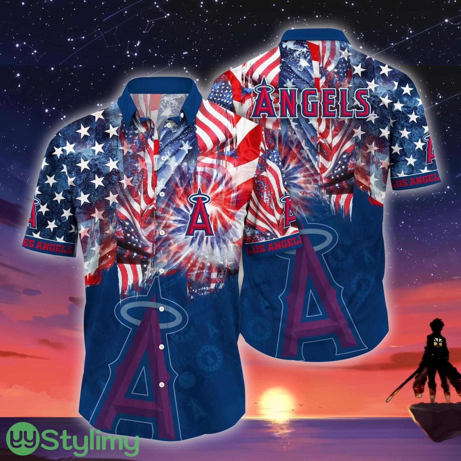 Los Angeles Angels MLB US Flag Independence Day Hawaiian Shirt For Men And Women 4 Los Angeles Angels MLB US Flag Independence Day Hawaiian Shirt For Men And Women Product Photo 1